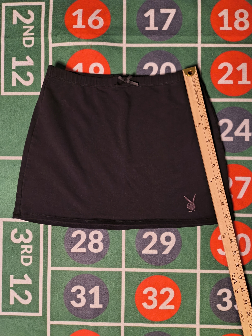 Playboy by PacSun XS Black Cotton Micro Mini Skirt Embroidered Bunny Y2K - Picture 3 of 12